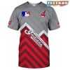 MLB 3D Shirt Unisex Cleveland Indians T-shirt 3D Short Sleeve O Neck